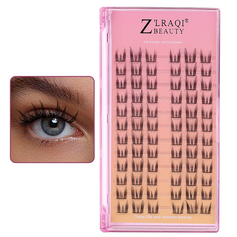 Cluster Lashes 72pcs DIY Eyelash Extension C Curl Long Individual Lashes Mixed Tray Faux Mink Lash Clusters Extensions