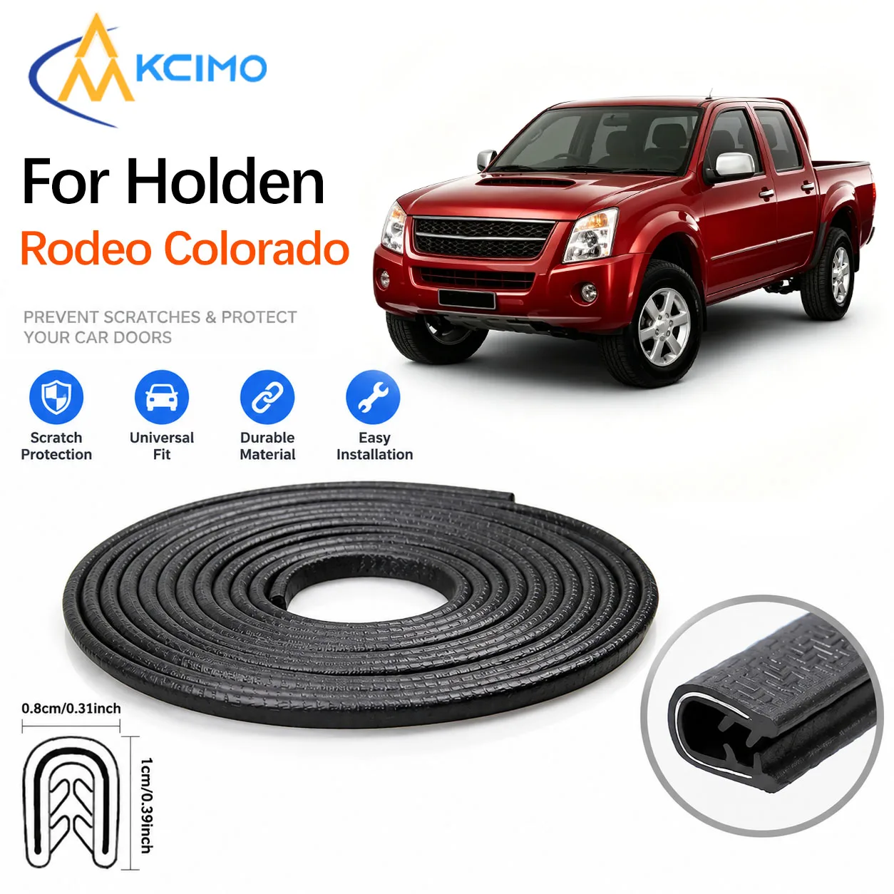 Car Door Edge Anti Scratch Guard For Holden Rodeo Colorado RA RC 2003–2008 PVC Seal Strip With Built‑in Steel Sheet