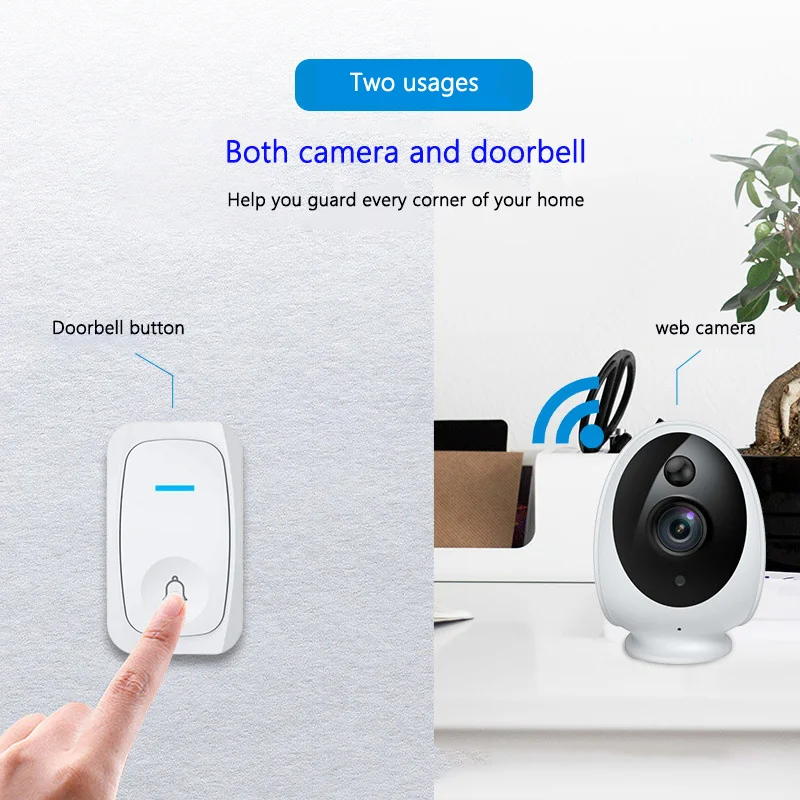 

Home Ultra-clear Night Vision Monitoring Remote Automatic Detection Wifi Visual Intercom Dingdong Camera Wireless Doorbell