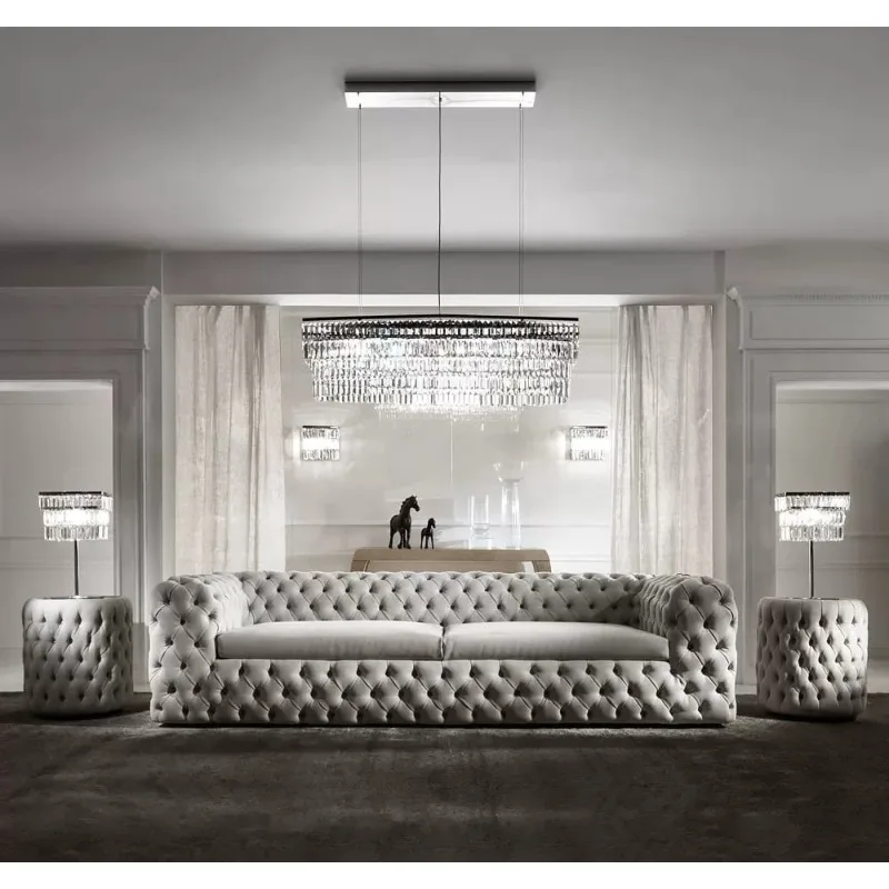 Italian light luxury technology cloth hotel designer model room mansion villa living room marble coffee table gray sofa