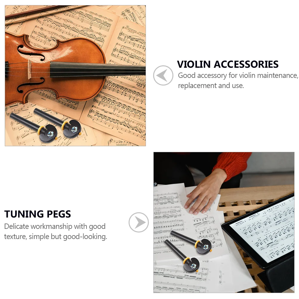 

4pcs Violin Tuning Pegs Wood Material Smooth Surface Durable Easy Install Maintenance Replacement Parts String Instrument