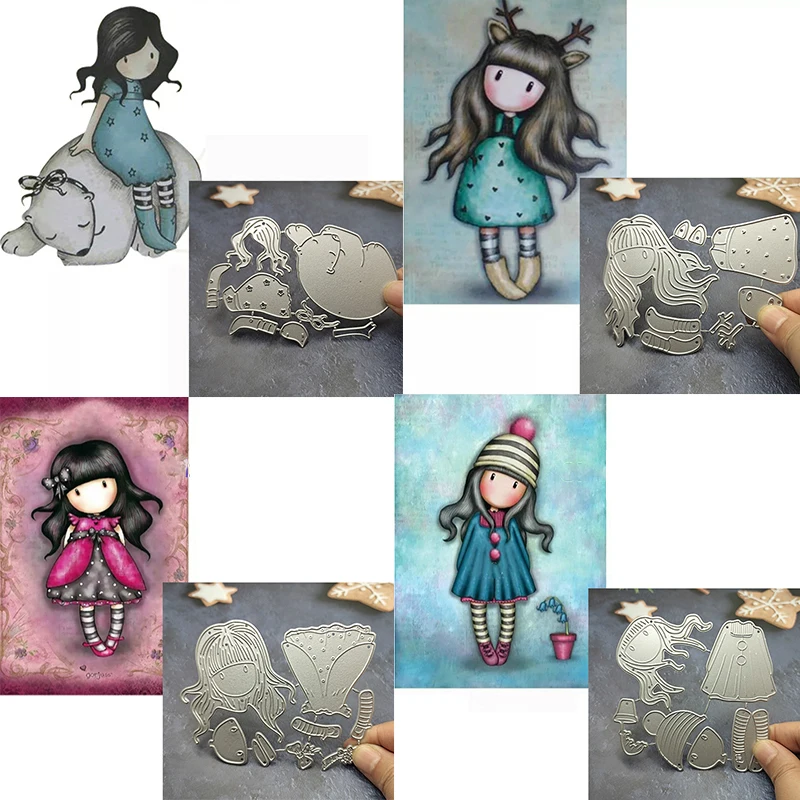 Matryca do cięcia metalu na świąteczny Album do scrapbookingu DIY Album 3D kartka z życzeniami Making kreatywny kapelusz Zebra Bear Girl 2022 nowość