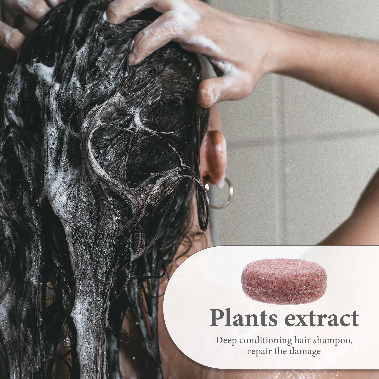 60G Anti Hair Loss Shampoo Soap Bamboo Charcoal Scalp Care Dandruff Removal Organic Shampoo Bar for Men Women