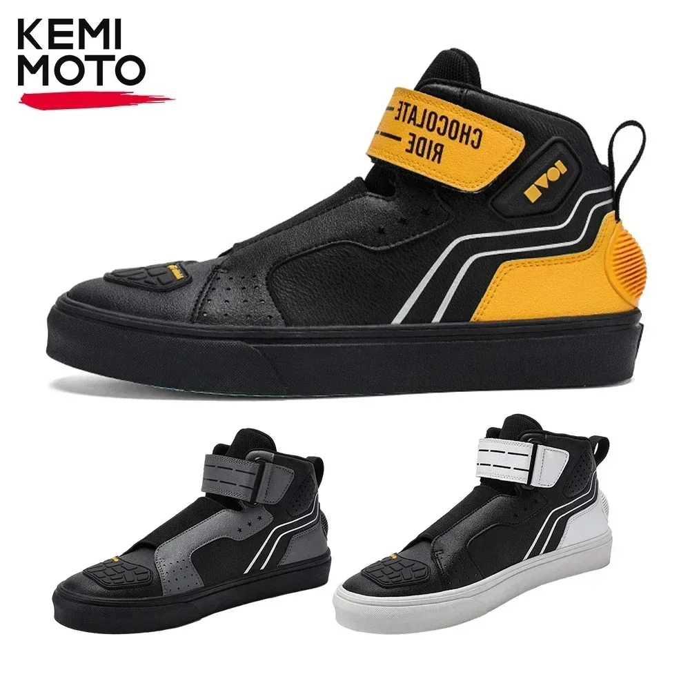 Scarpe da equitazione per moto da uomo stile casual antiscivolo attrezzatura da moto traspirante durevole confortevole riflettente moto fuoristrada