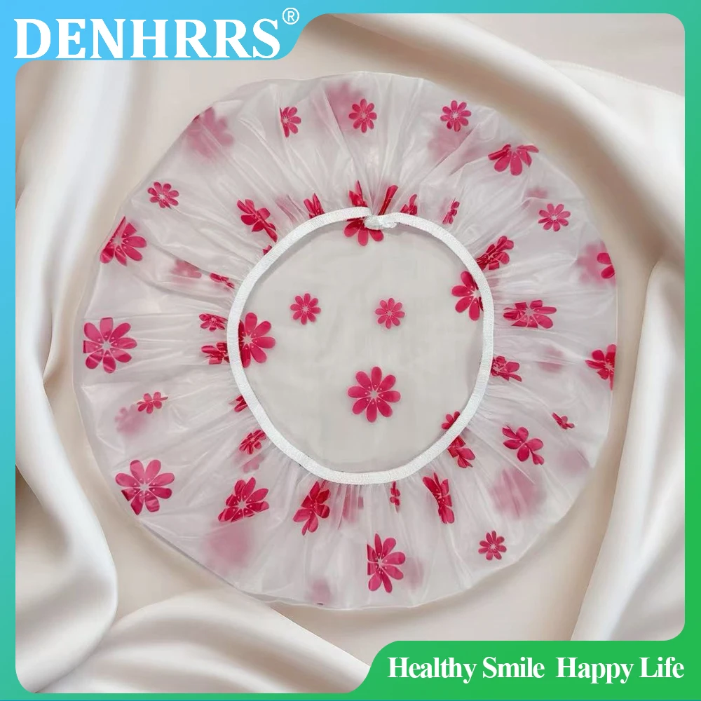 Waterproof Shower Cap WOMEN'S Household Bathing Anti-oil Smoke Hair Care Shower Cap Dry Hair Cap - Image 3