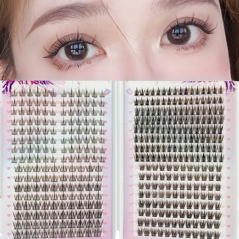 Wimpernbuch, falsche Wimpern, 16 Reihen doppelseitiger natürlicher lockiger Wimpern, 10–13 mm, wiederverwendbar/Wimpern/Weizen-falsche Wimpern