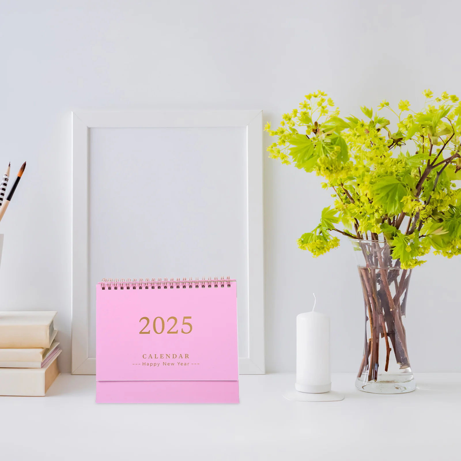 

2025-2026 Desktop Calendar Small Tabletop Planner Dual Wire Binding Foldable Flip Calendar With Notes Space For Office Home