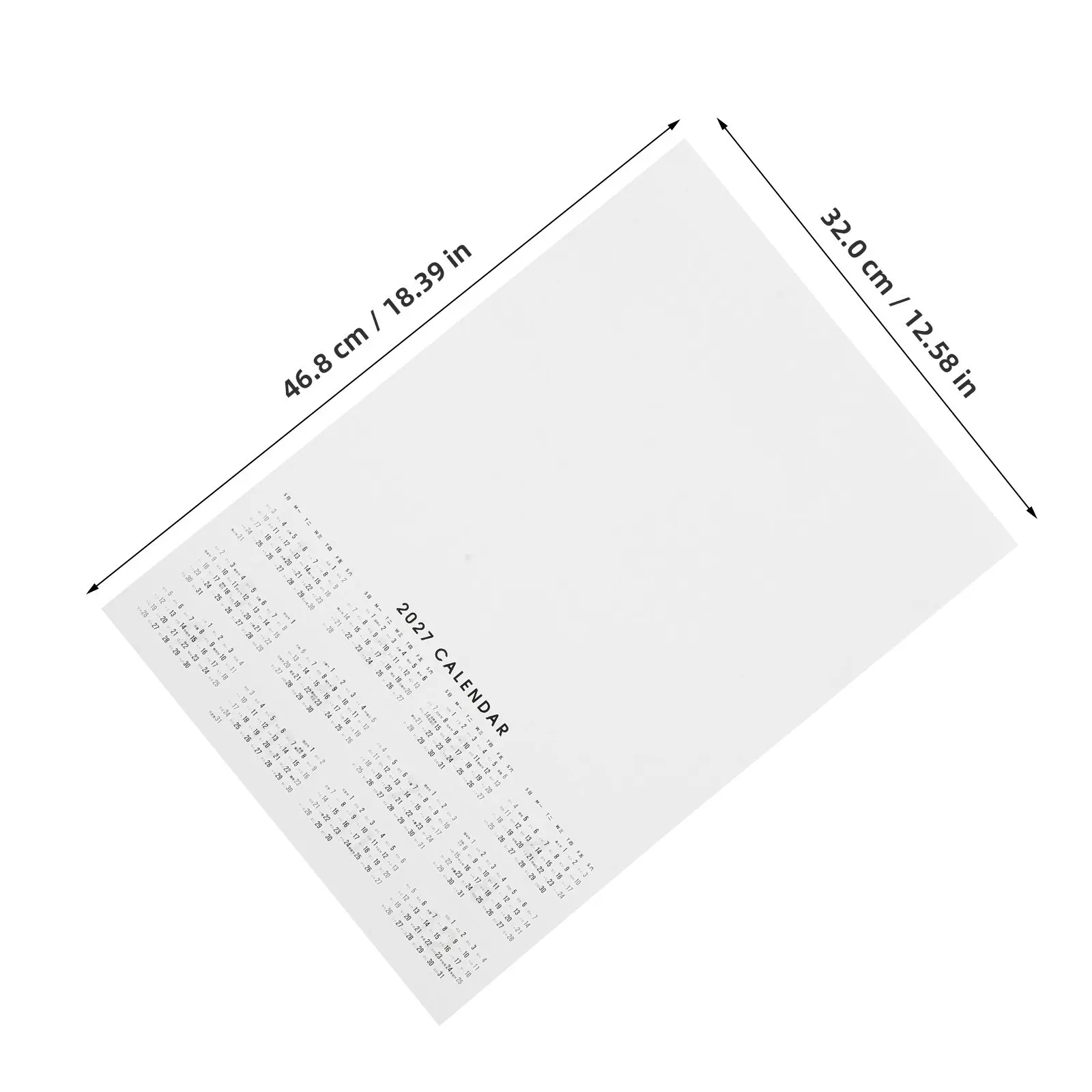 3Pcs Dry Erase Wall Calendar A3 Undated Whiteboard Sticker Large Writable Yearly Planner for Office Home Classroom