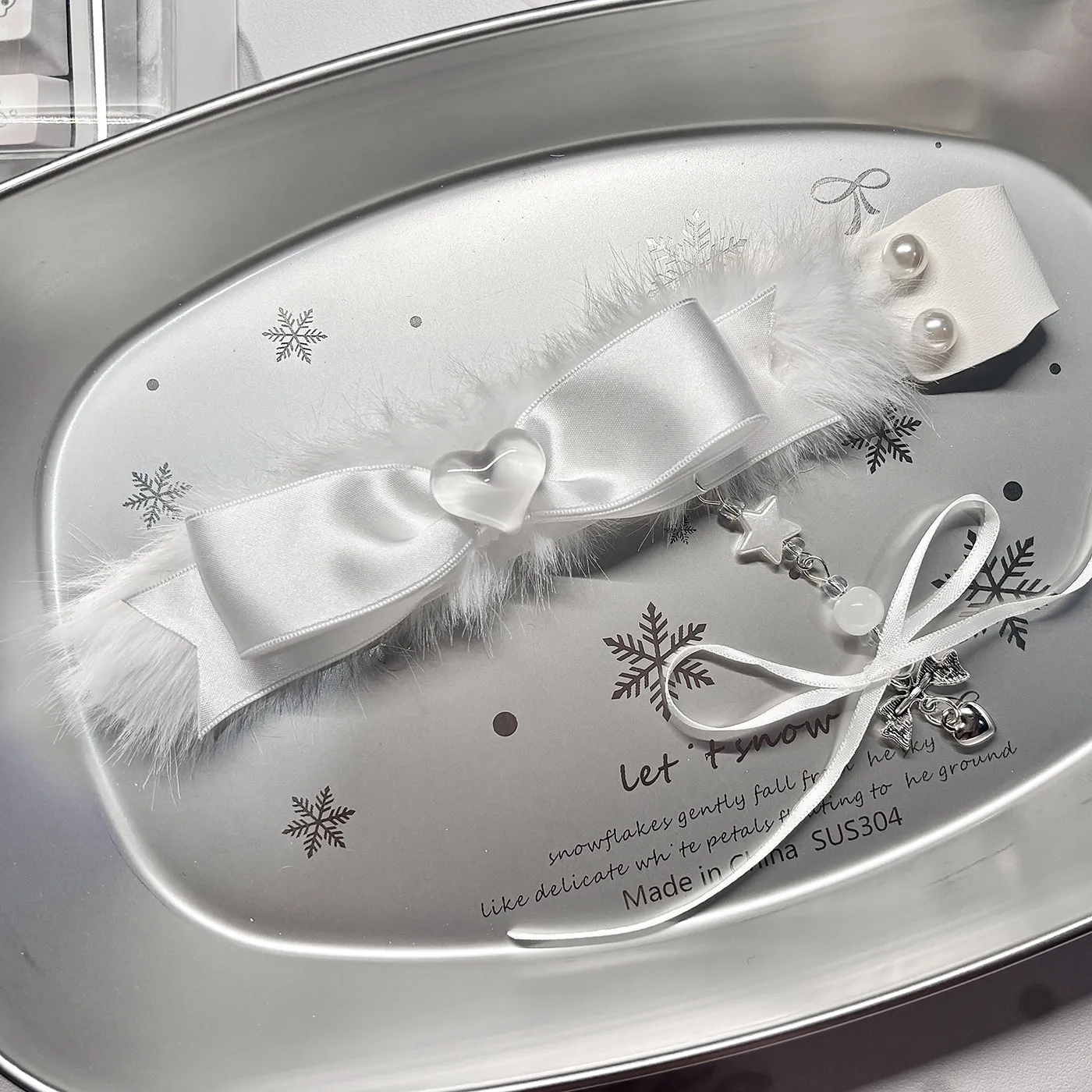 

Белая лента для клавиатуры в стиле банта, оригинальная, ручной работы, для механической клавиатуры, ремешок в японском стиле, аксессуары для клавиатуры