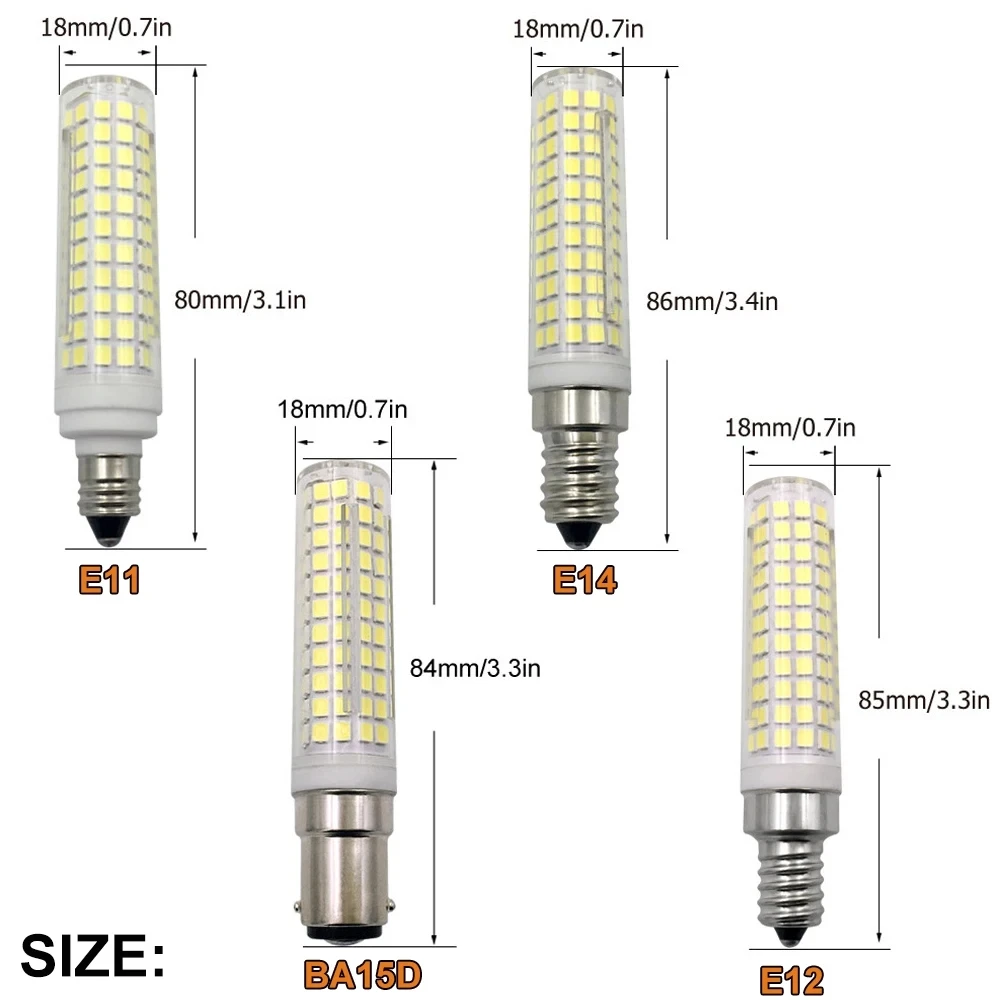 Imagem -03 - Lâmpada Led Teto Halogênio Estudo e Lâmpada de Leitura Luz Ventilador de Cozinha Ba15d E11 E12 E14 8w 136 220v 120v 150w