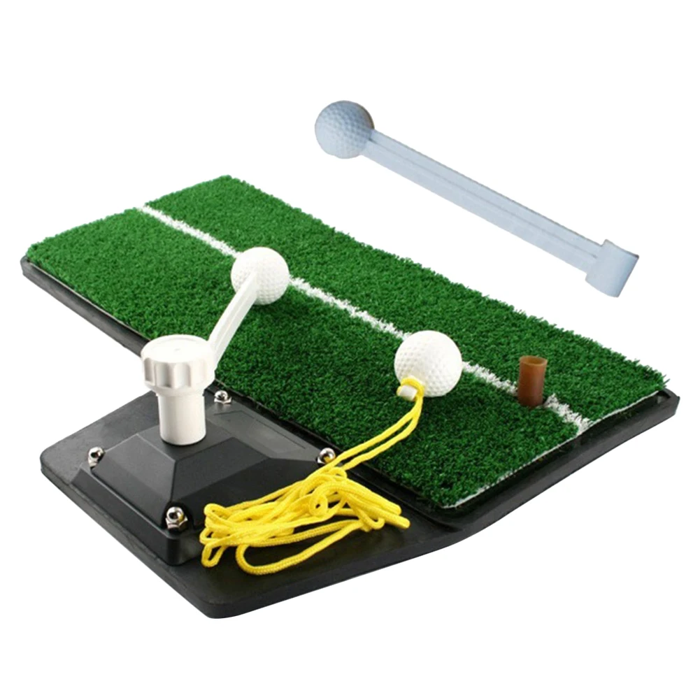 

Golf Practice Mat Swing Practice Golf Batting Mat with Turning Stick Golf Swing Trainer Indoor Golf Game Stimulator