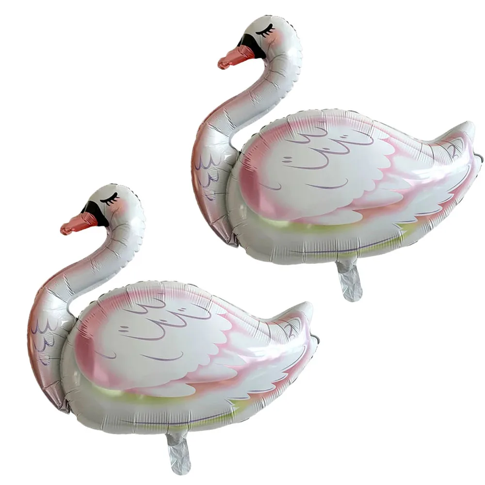 2Pcs White Pink Swan flamingo Balloon Foil balloon for Girls Birthday Party Baby Shower Swan Birthday Party Decorations