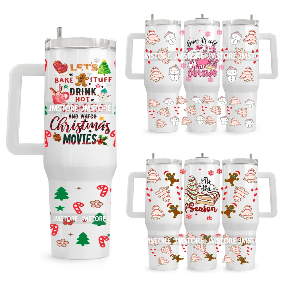 

Tis The Season Рождественская елка Candy Cane UV DTF Tumbler Wrap Transfer Stickers Пользовательская этикетка 40OZ Wraps Иисус Христианское Рождество