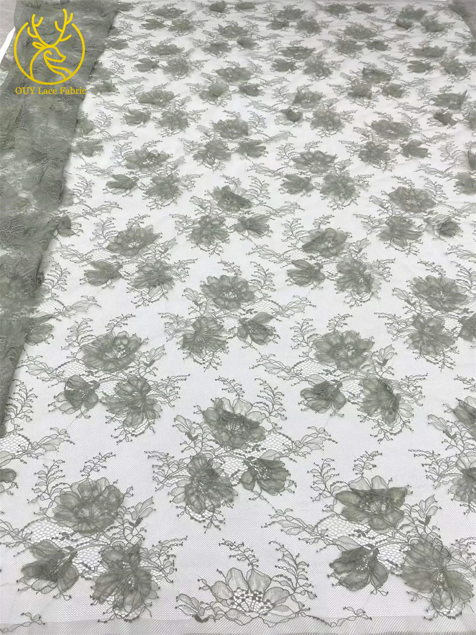3D-Blumen-Stickerei-Tüll-Spitzenstoff, hochwertige französische Netzspitze mit Perlen, nigerianische Pailletten-Spitze für Hochzeitskleider zum Nähen – Detail 13