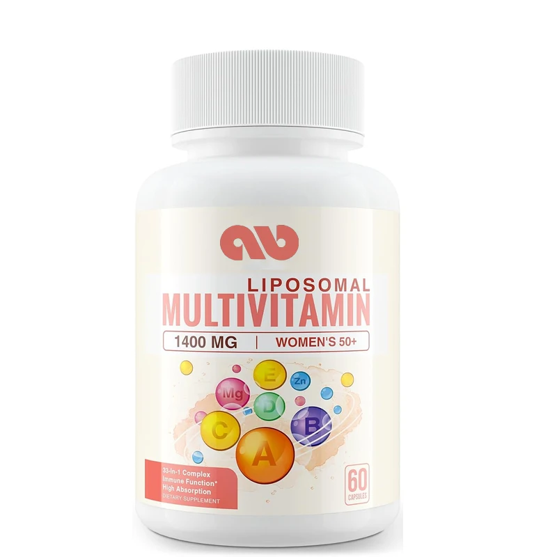 Multivitaminas Liposomal para mujeres mayores de 50 años, contiene 32 componentes, utilizado para soporte de salud cardiovascular y esquelético