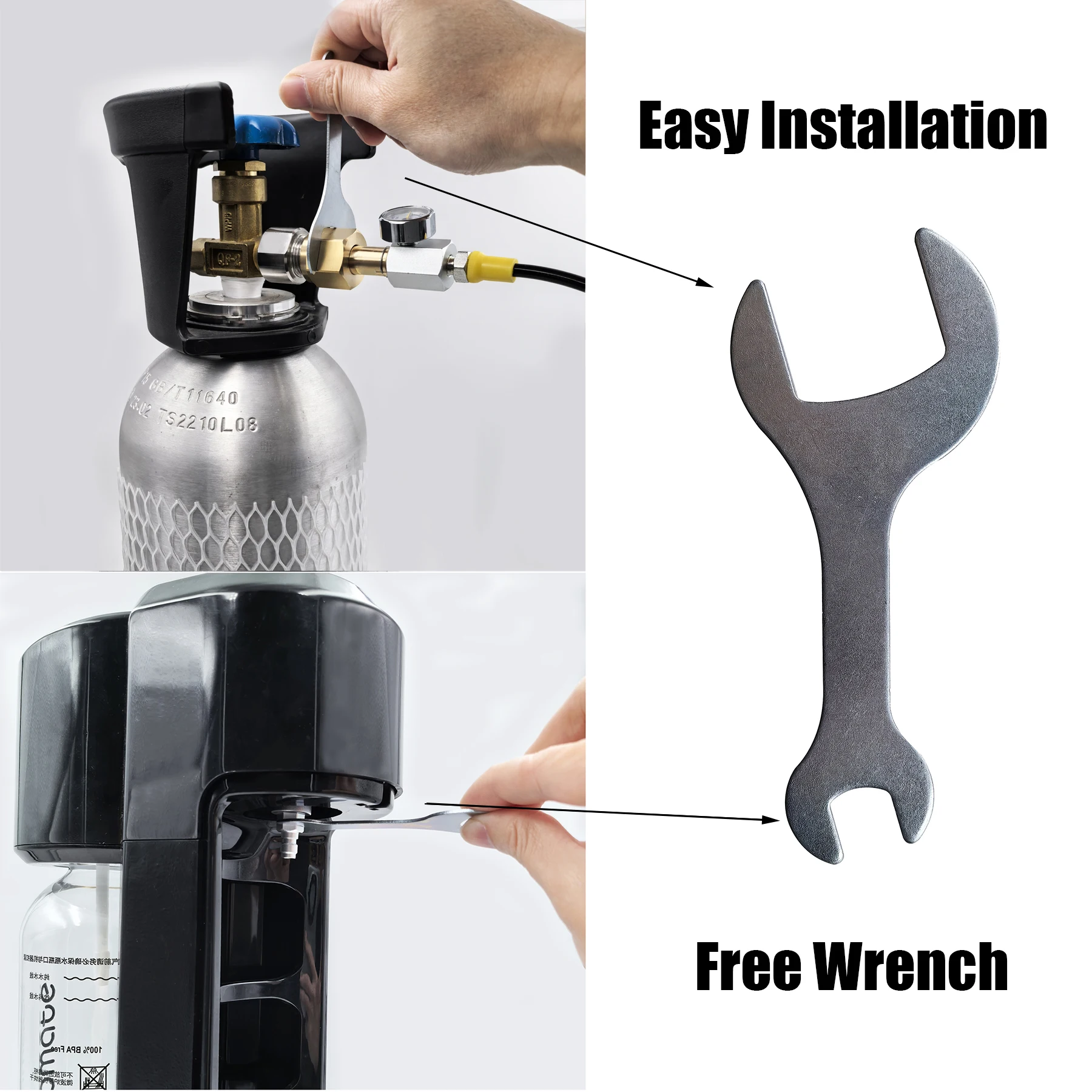 Station de remplissage de charge pour Machine à eau gazeuse TR21, Kit d'adaptateur de cylindre de réservoir de CO2 avec connecteur à déconnexion rapide