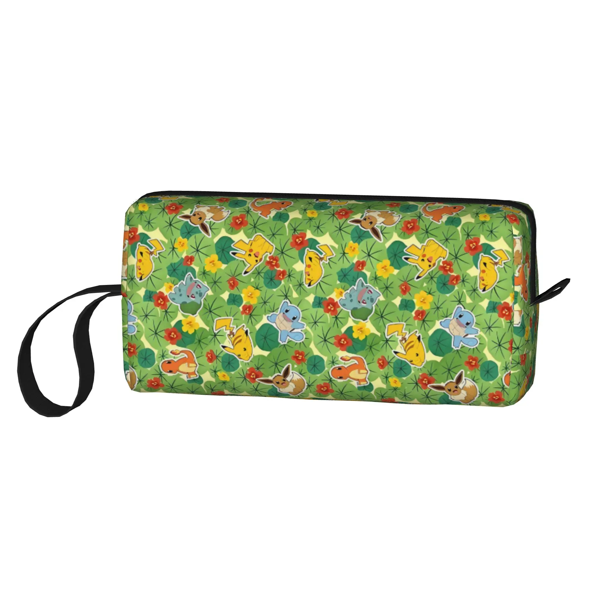 Custom Travel Animation Bikachus  Toiletry Bag Fashion Anime Cosmetic Makeup Organizer for Women Beauty Storage Dopp Kit Case