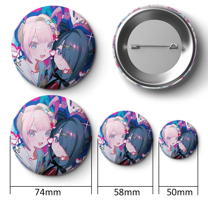 75 58 50mm NEEDY GIRL OVERDOSE Cartoon Badge Cosplay Anime Cute Brooches Handmade Plastic Enamel Pins for Clothes Backpack