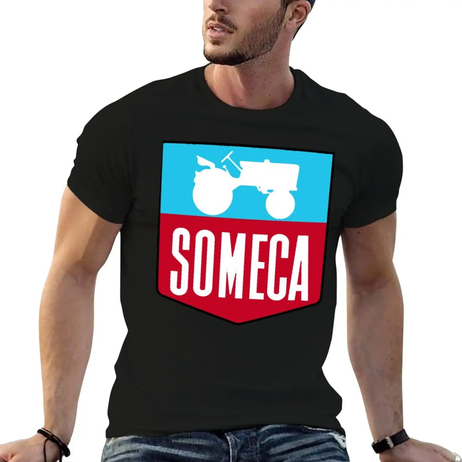 Camiseta Clásica Someca, Negra, de Algodón, Lisa, para Hombre, Paquete de Camisetas de Algodón para Hombre