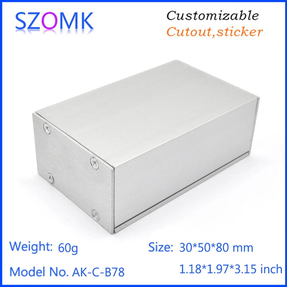 1Pcs 30*50*80mm aluminum amplifier enclosure electronic diy aluminum project box extruded housing aluminum case