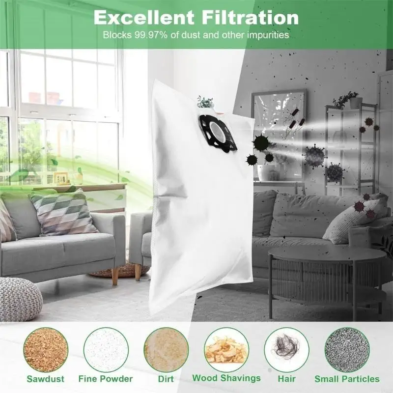 Pack F92F 18 sacs à poussière capacité d'élimination saleté à poussière texture non