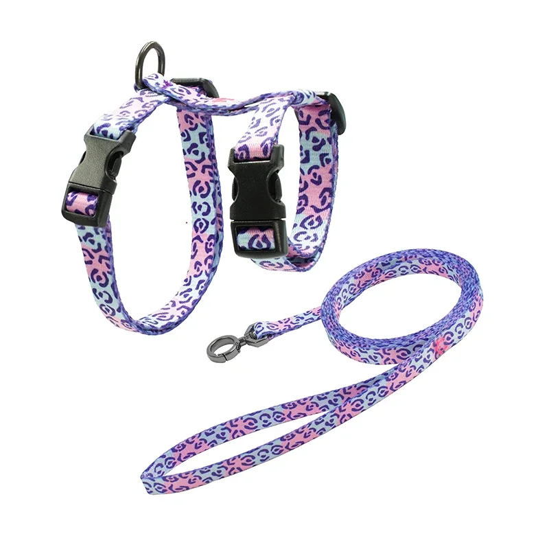 Arnés y Correa de Nailon con Estampado de Leopardo para Gatos, Yorkshire Terrier, Pomeranian, Accesorios para Cachorros, Arnés para Perros Pequeños, Arnes Perro