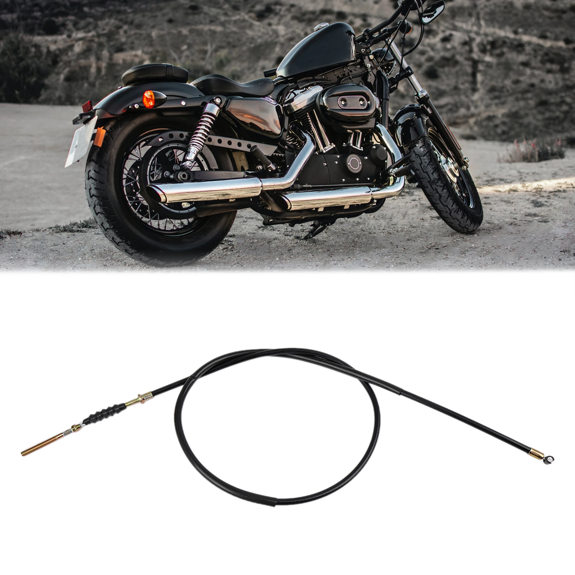 Motoforti 119cm 46.9" Length Black Motorcycle Motorbike Front Brake Cable Wire Replacement for Honda CG125