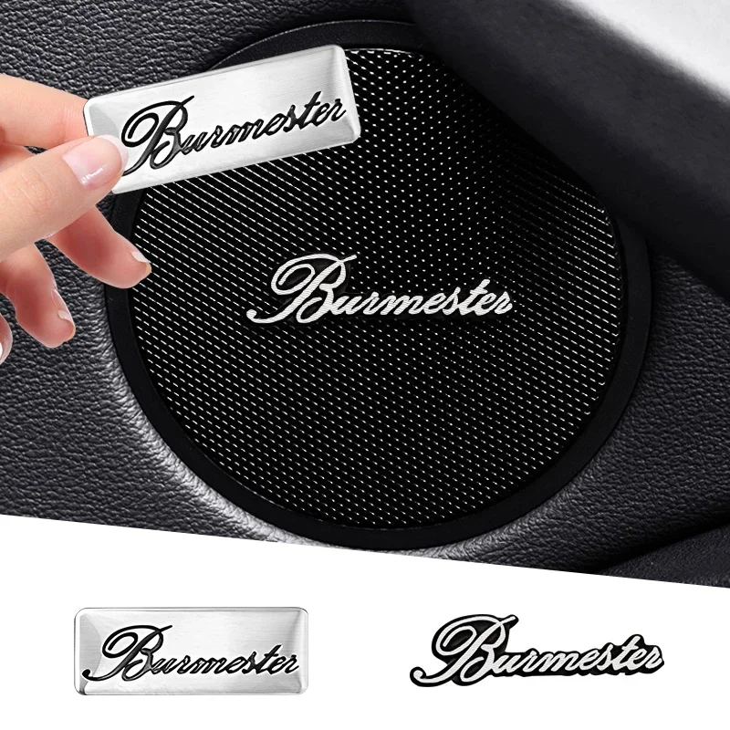 10pcs Auto Aluminum 3D Metal Pin Burmester Hi-Fi Speaker Audio Stereo Labeling Decorate Sticker Badge Emblem Decals Car Styling