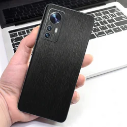 High Simulation Metal Brushed Phone Back Paste Sticker For XIAOMI Mi 12S Ultra 12S 12 Pro 12X Ultra Thin Protective Film Skin