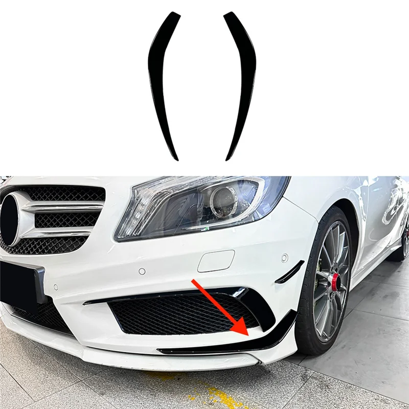 

AW-Front Bumper Lip Splitter Spoiler Fog Lamp Side Spoiler Cover Trim For A Class W176 AMG 2013-2015 B