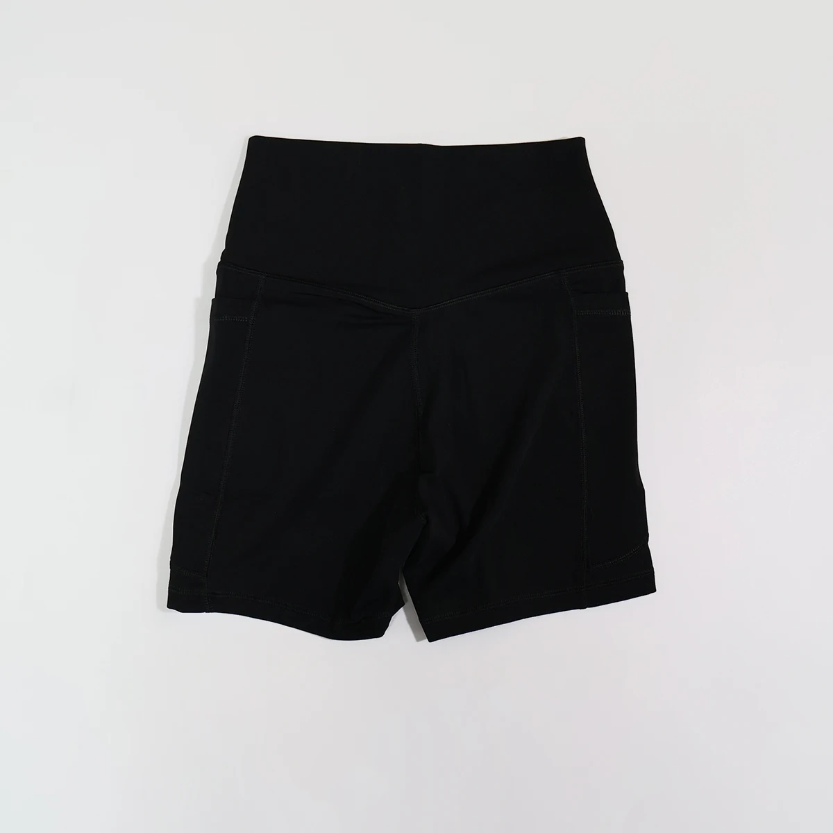 Damen-Sportshorts-Set mit hoher Taille, Taschen-Details, eng anliegende Laufhose, Damen-Fitness-Workout-Yoga-Leggings, Po-Lifting – Detail 12