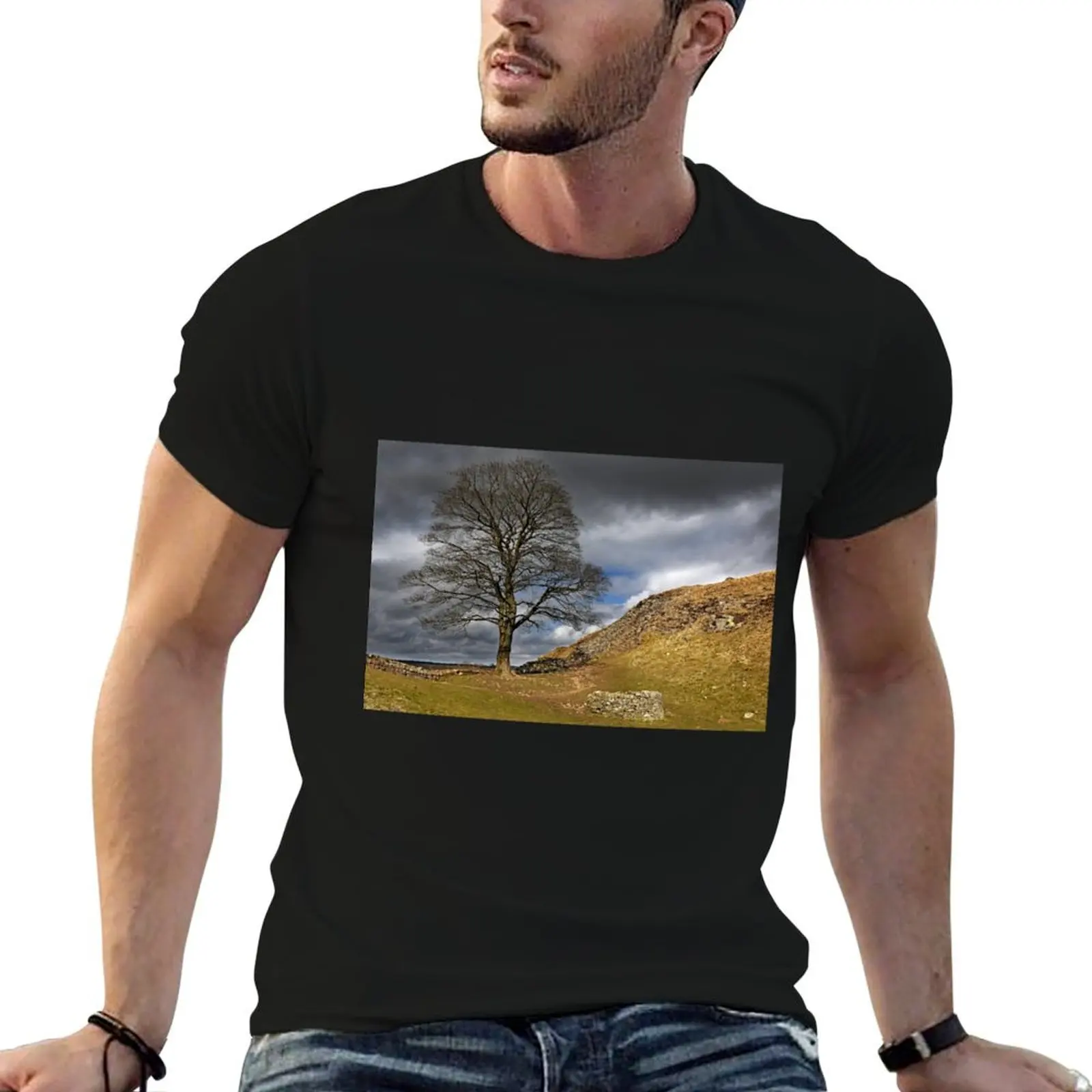 Camiseta Sycamore Gap, Hadrian's Wall Northumberland National Park, camiseta para hombre, camisetas gráficas para hombre, camiseta