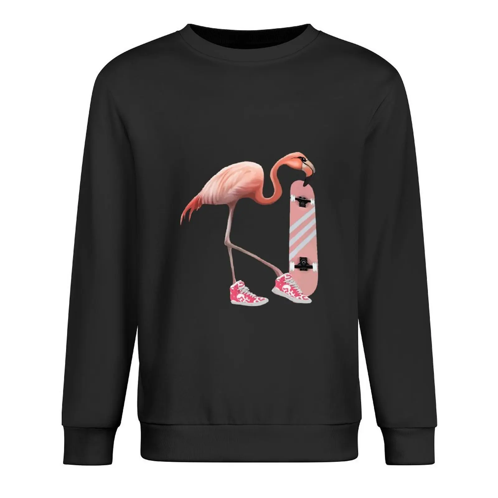 

Flamingo and Pink shoes and skateboard Pullover men wear tracksuit japanese style tracksuit men hooded sweatshirt