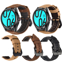 24mm Quick Release Leather Straps for TicWatch Pro 5 GPS Quality Genuine Retro Genuine Leather 20mm 22mm Watchband Accessories