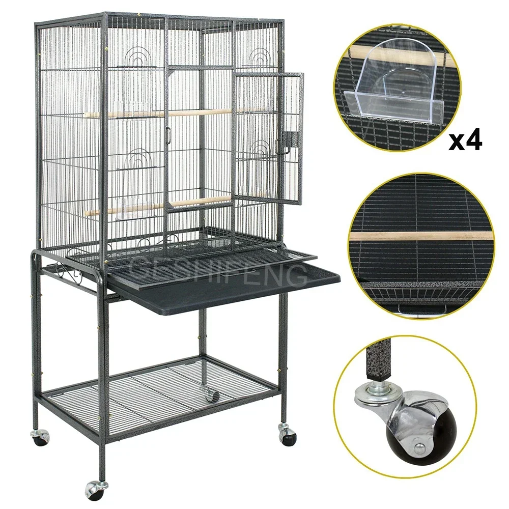 Hot sales Hot Sale Large Luxury Canary House Breathable Big Parrot Breeding Bird Cage With Push Shelf