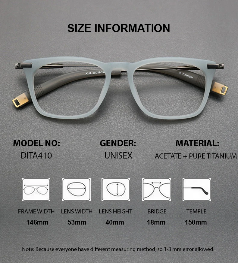 140-145 mm Acetate Eyeglass Titanium Recipe Glasses Woman Myopia Photochromic Lens Men's Medical Gafas High End Optical Frame