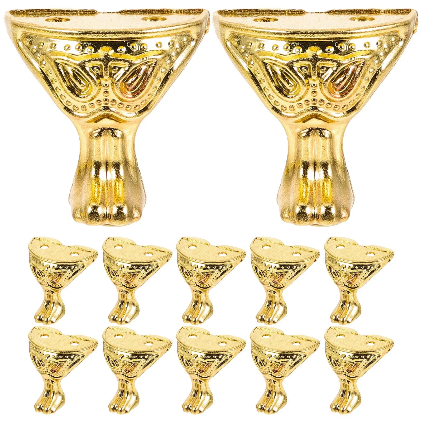 

12 Pcs Zinc Alloy Box Feet Decorative Hardware Corner Protectors for Wooden Jewelry Gift Tool Boxes Chests Furniture Legs