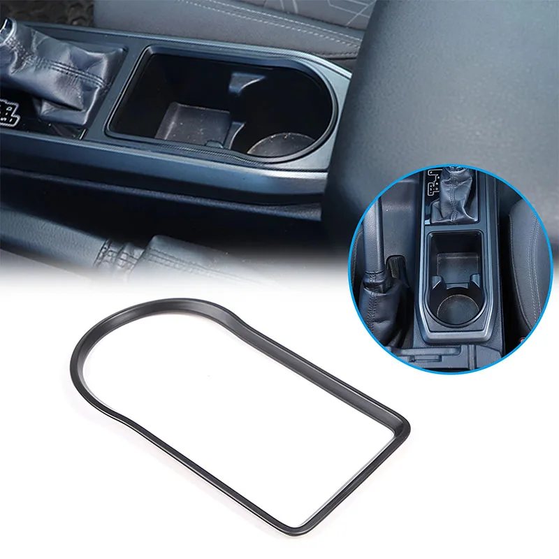 

For Toyota Tacoma 2016-2022 ABS Carbon Fiber Style Car Cup Holder Panel Decorative Frame Interior Modification Accessories