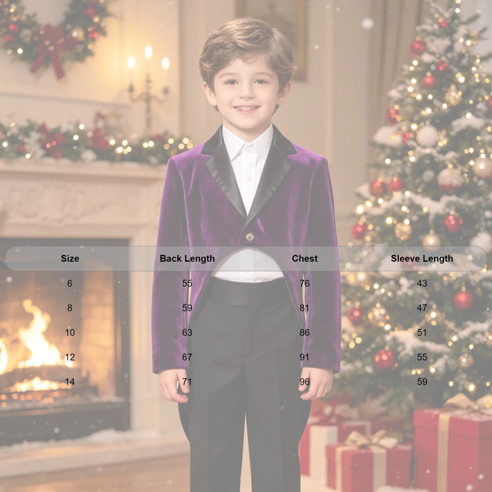Boys Vintage Velvet Tailcoat Jacket Children Long Sleeve Blazers Tuxedo Coat Magician Show Costume Wedding Party Gentleman Suit