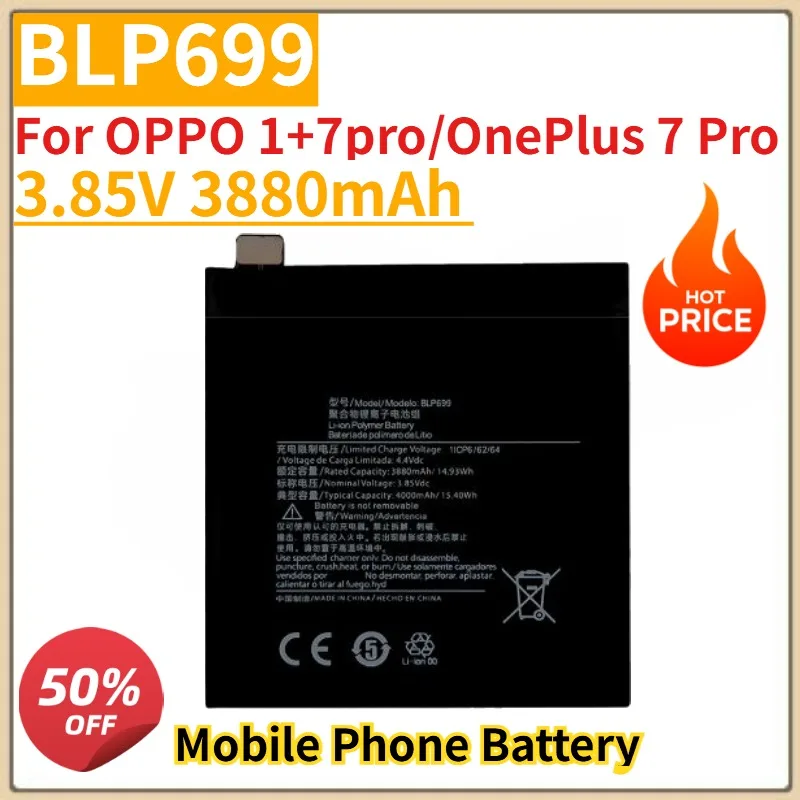 High Quality New BLP699 BLP685 Mobile Phone Battery 3.85V 3610/3880mAh For plus7tPro/7T 1+7T 1+7tPro BLP743/745 and Tools