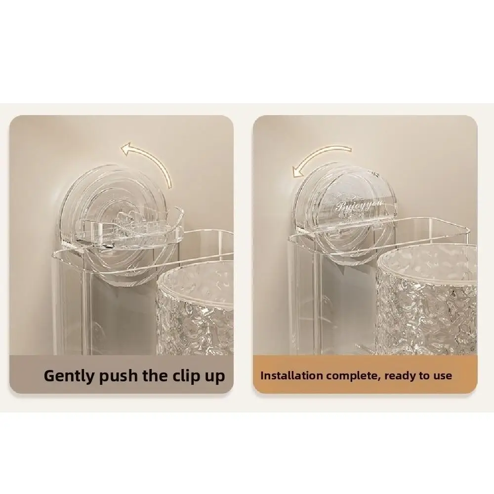 

Водонепроницаемый держатель для зубных щеток на присоске, настенный съемный диспенсер для зубных щеток с чашкой, большая несущая нагрузка, экономия места