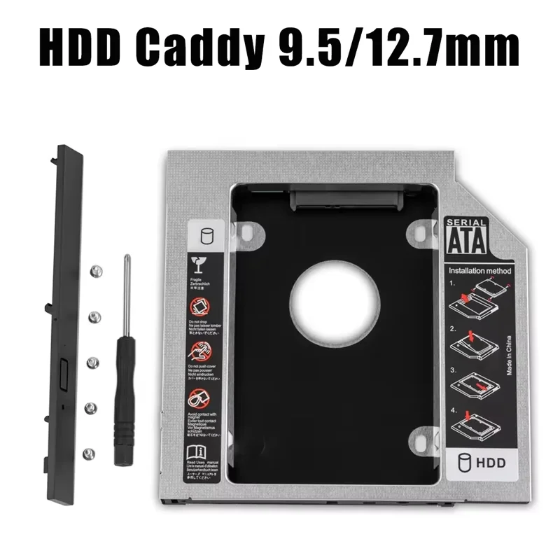 9.5 12.7mm HDD 캐디 SATA 3.0 2.5인치 SSD 케이스 하드 디스크 드라이브 어댑터 노트북 CD DVD-ROM Optibay