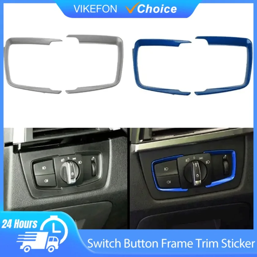Car Headlight Switch Button Frame Trim Sticker Interior Accessories For BMW 1 2 3 4 Series F30 F31 F32 F34 F20 F36 X5 F15 X6 F16