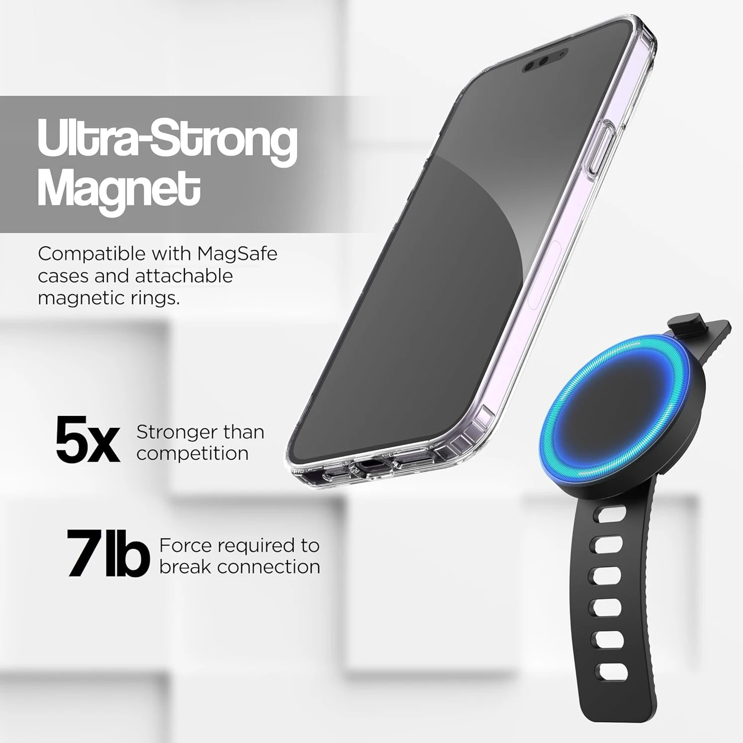Do magnetycznego uchwytu ssącego MagSafe Uchwyt na telefon komórkowy Pasek na nadgarstek 360 °   Uchwyt obrotowy do iPhone'a do fitnessu sportowego — zdjęcie produktu 2