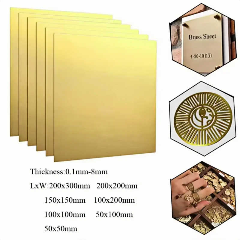 1Pcs H62 Brass Plate Brass Skin Laser Processing Zero Cut Diy Scientific Research Experiment