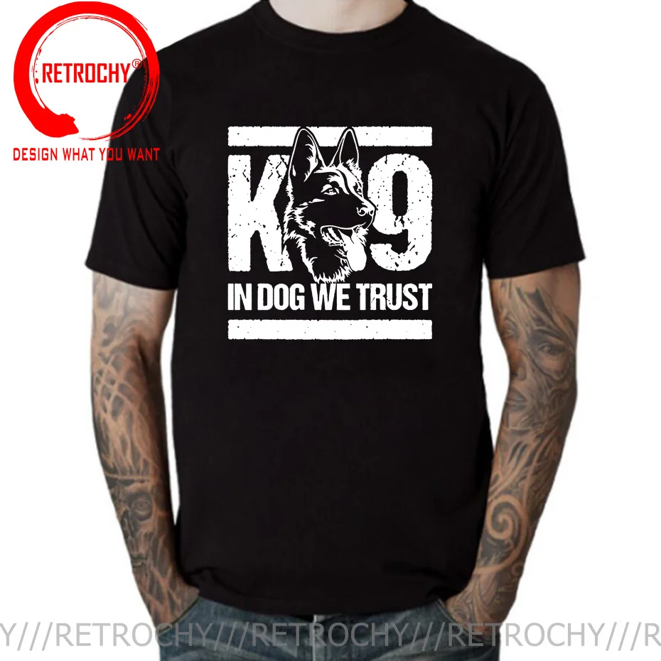 K9 TRAINER Team T-Shirt K-9 Unit Training T Shirt Men Tops TShirt Vintage Summer Clothing Cotton Short Sleeve T Shirt Clothing