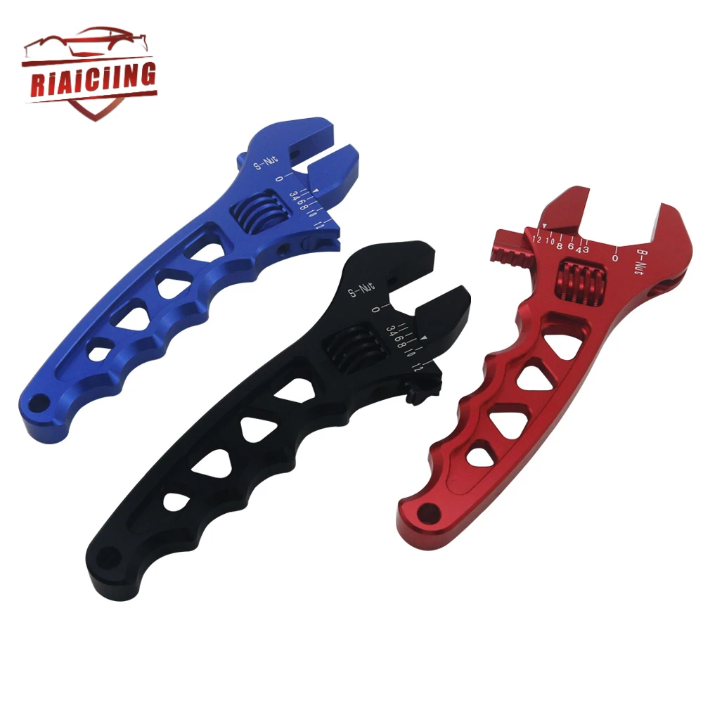 Oil Hose End Fitting Tool Spanner V Bayonet Adjustable Aluminum Wrench Fitting Tool Spanner Fit AN3 AN4 AN6 AN8 AN10 AN12