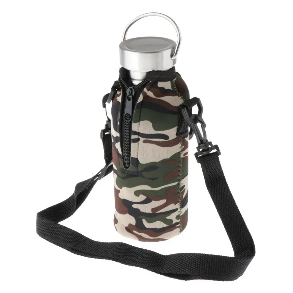 Insulated Sport Water Bottle Cover Neoprene Insulated Sleeve Bag Case Pouch Camouflage Water Bottle Storage Sleeve Accessories