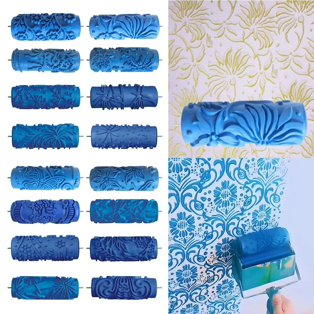ตกแต่งบ้านสี Texture Grain Paint Roller ศิลปะ DIY รูปแบบผนังตกแต่งสีวอลล์เปเปอร์แปรง