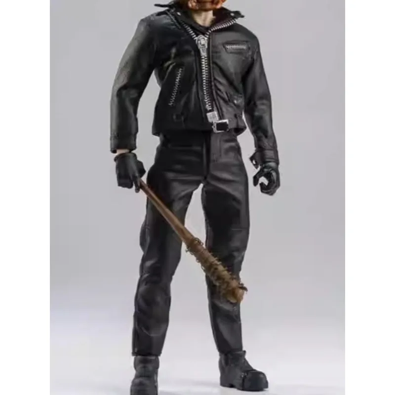 

1/12 Scale Trendy Fashion PU Leather Coat with Zipper Pants Clothes Model DIY for 6'' Action Figures Body Doll Accessory